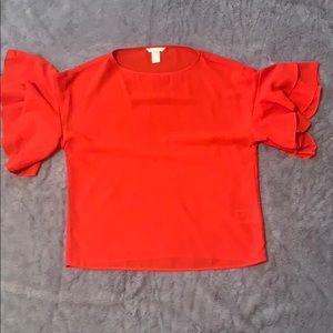 H&M Ruffle Sleeve Blouse